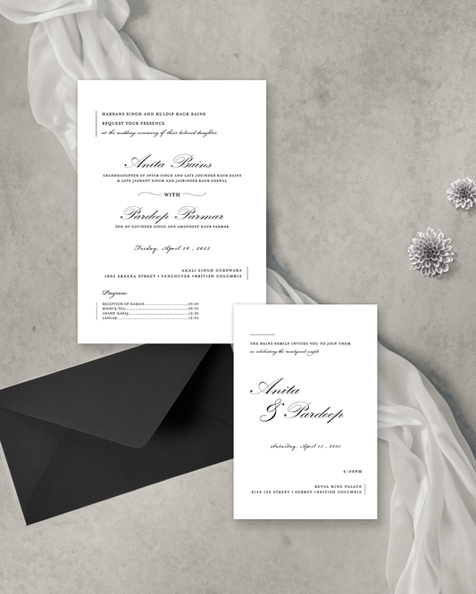 A Black Tie Affair 2-piece Invitation Suite