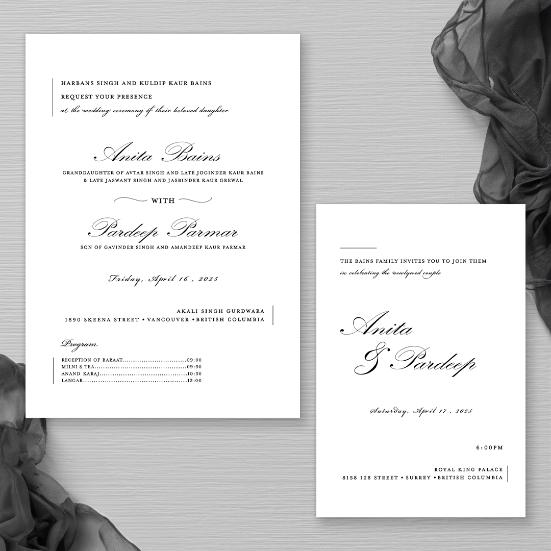 A Black Tie Affair 2-piece Invitation Suite