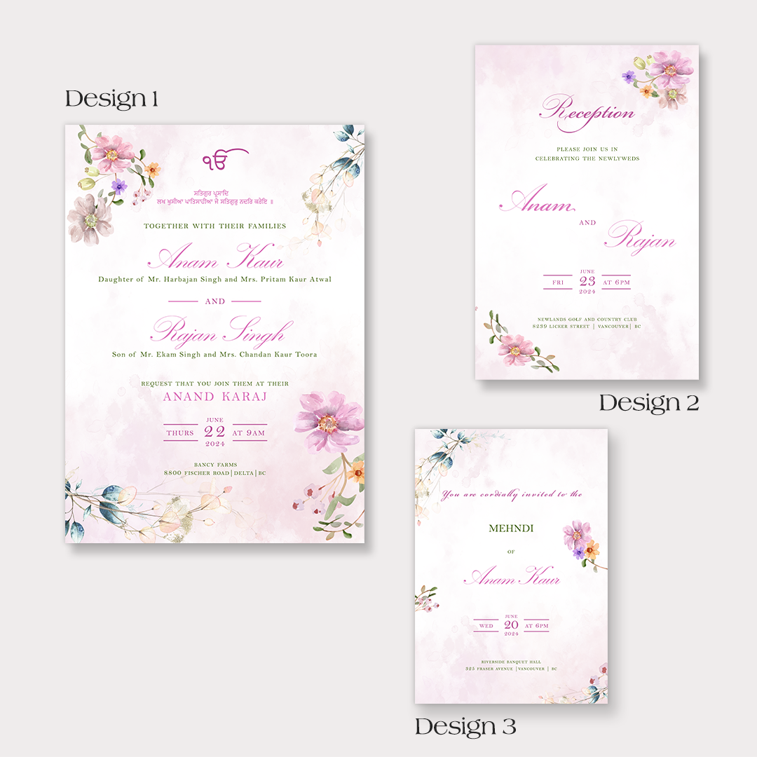 Blush & Berry 3-piece Invitation Suite