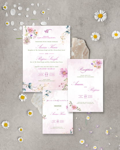 Blush & Berry 3-piece Invitation Suite