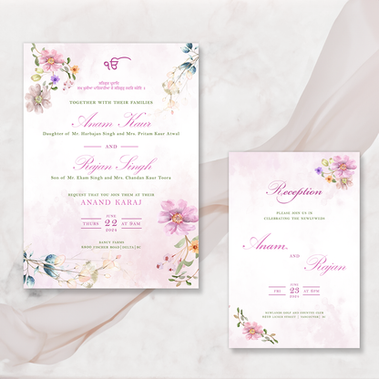 Blush & Berry 3-piece Invitation Suite