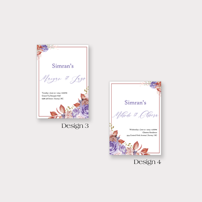 Burgundy Blossom 4-piece Invitation Suite