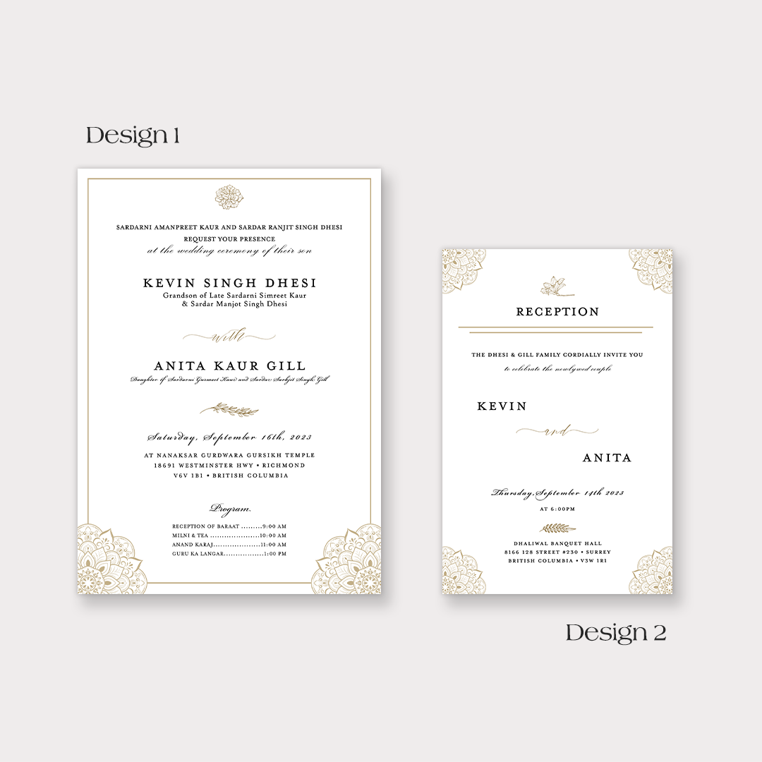 Golden Gatsby 2-piece Invitation Suite