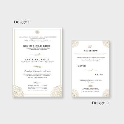 Golden Gatsby 2-piece Invitation Suite