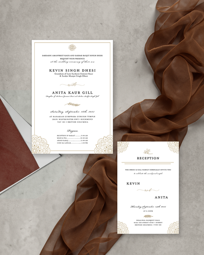 Golden Gatsby 2-piece Invitation Suite