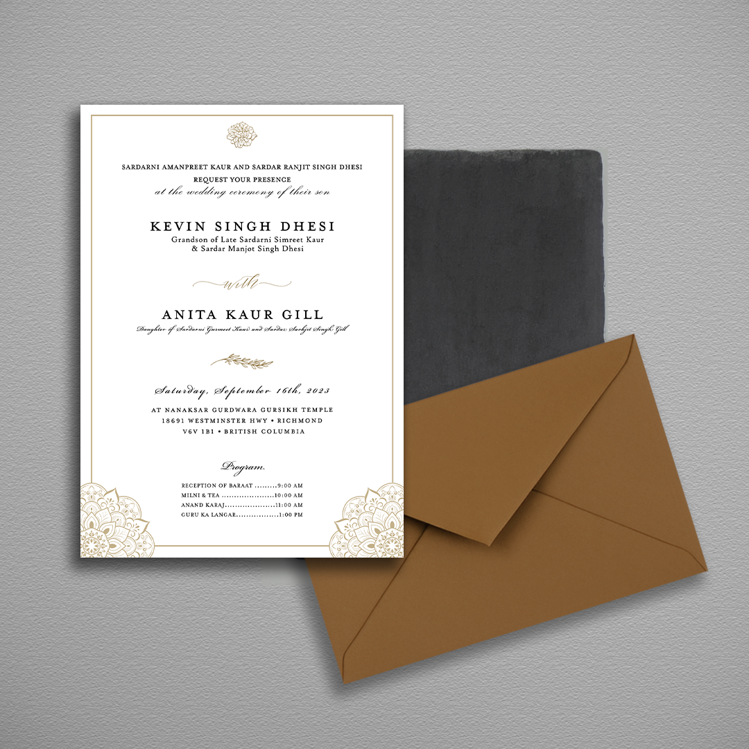 Golden Gatsby 2-piece Invitation Suite