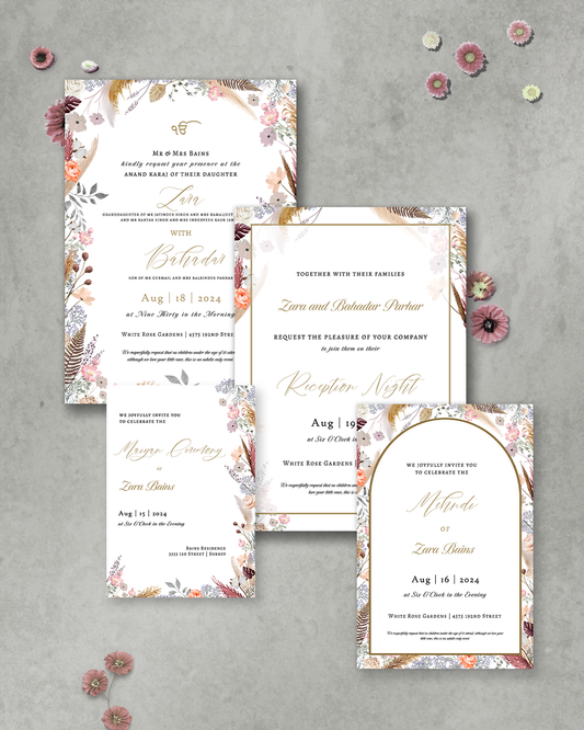 Love is in Bloom 4-piece Invitation Suite