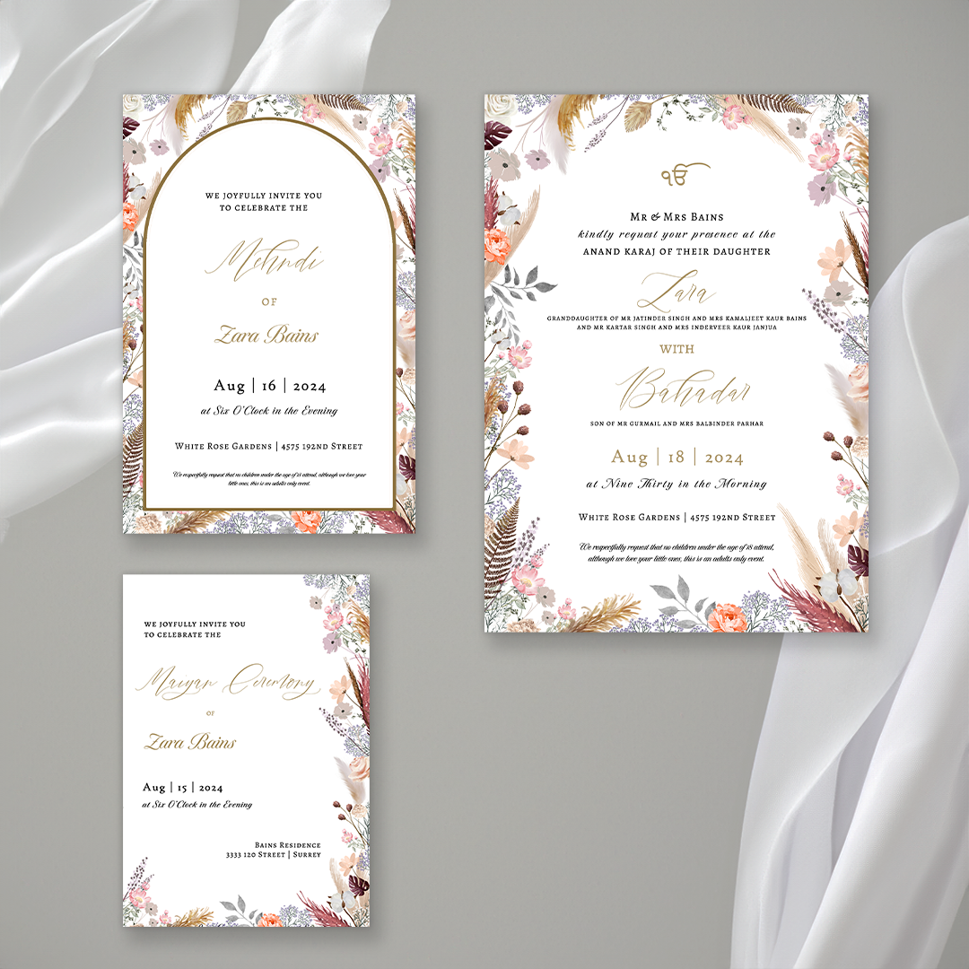 Love is in Bloom 4-piece Invitation Suite