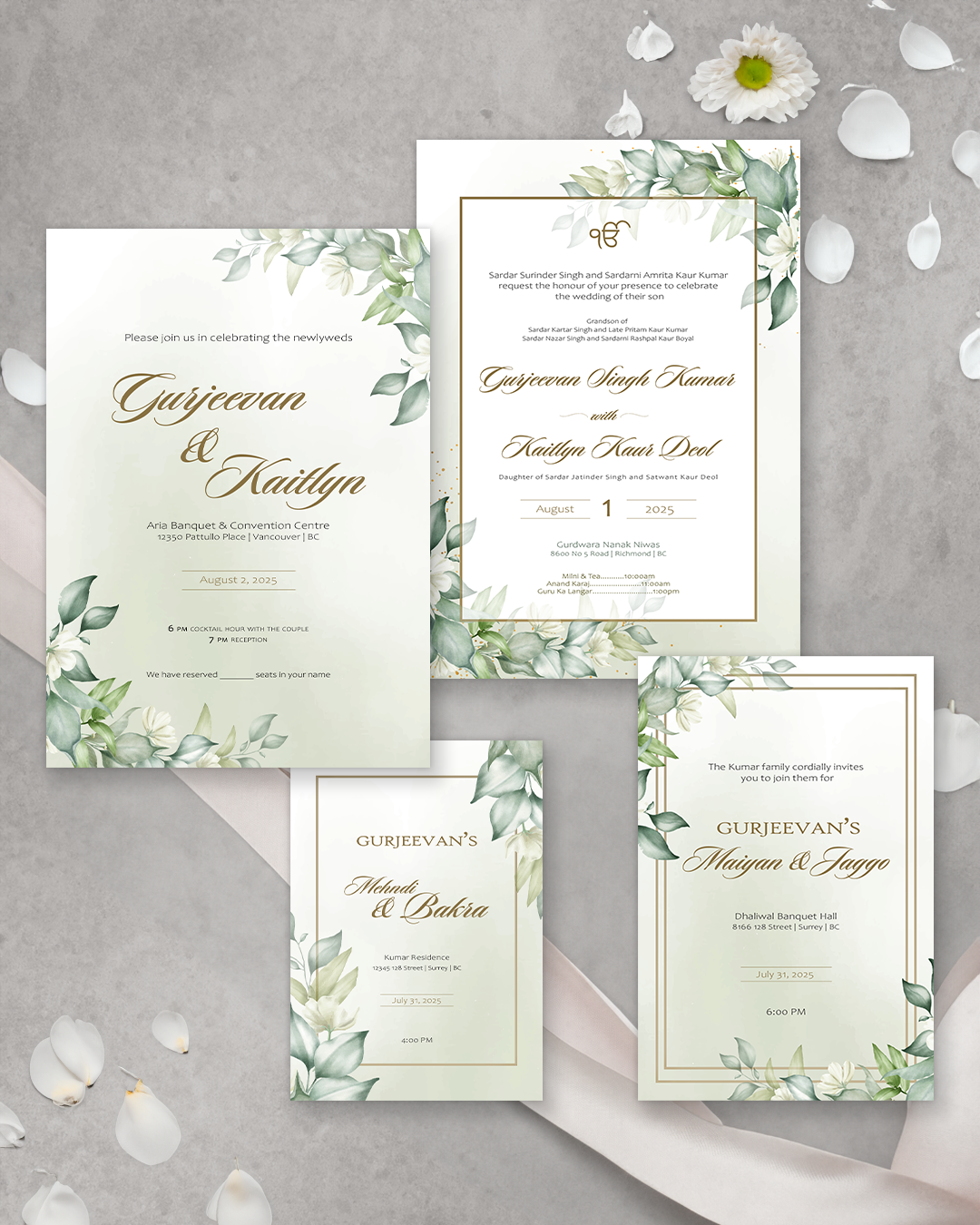 Mint to Be 4-piece Invitation Suite