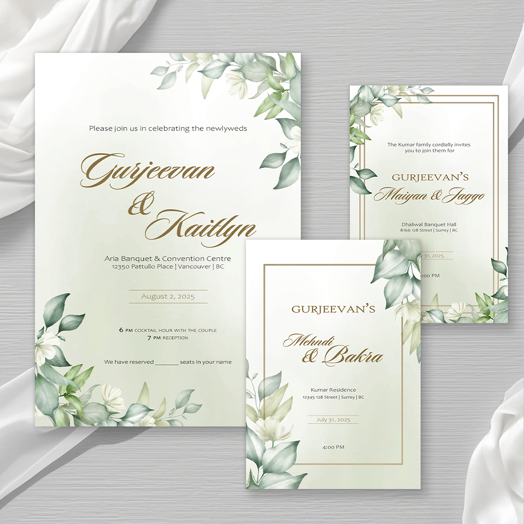 Mint to Be 4-piece Invitation Suite