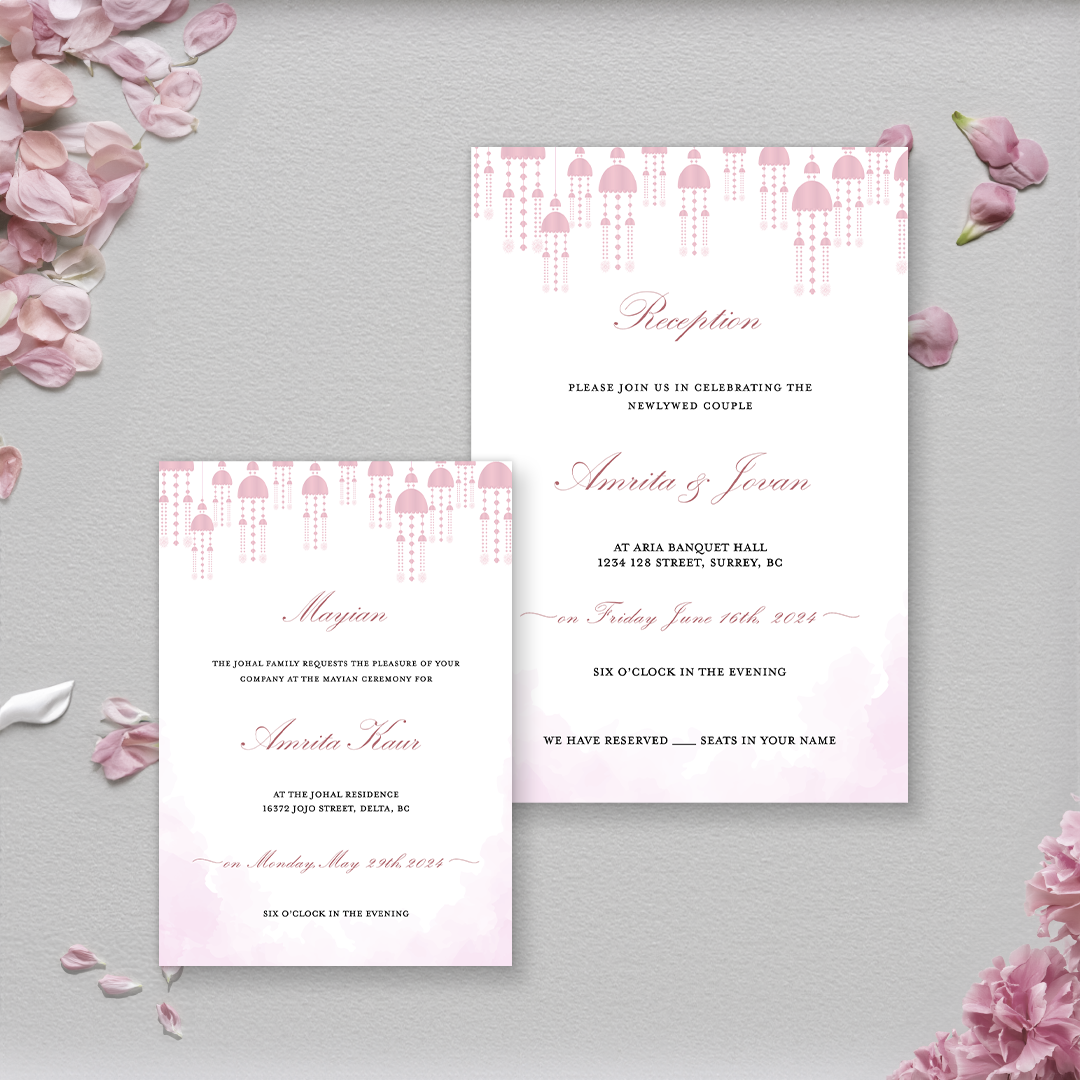 Pink Blossom 3-piece Invitation Suite