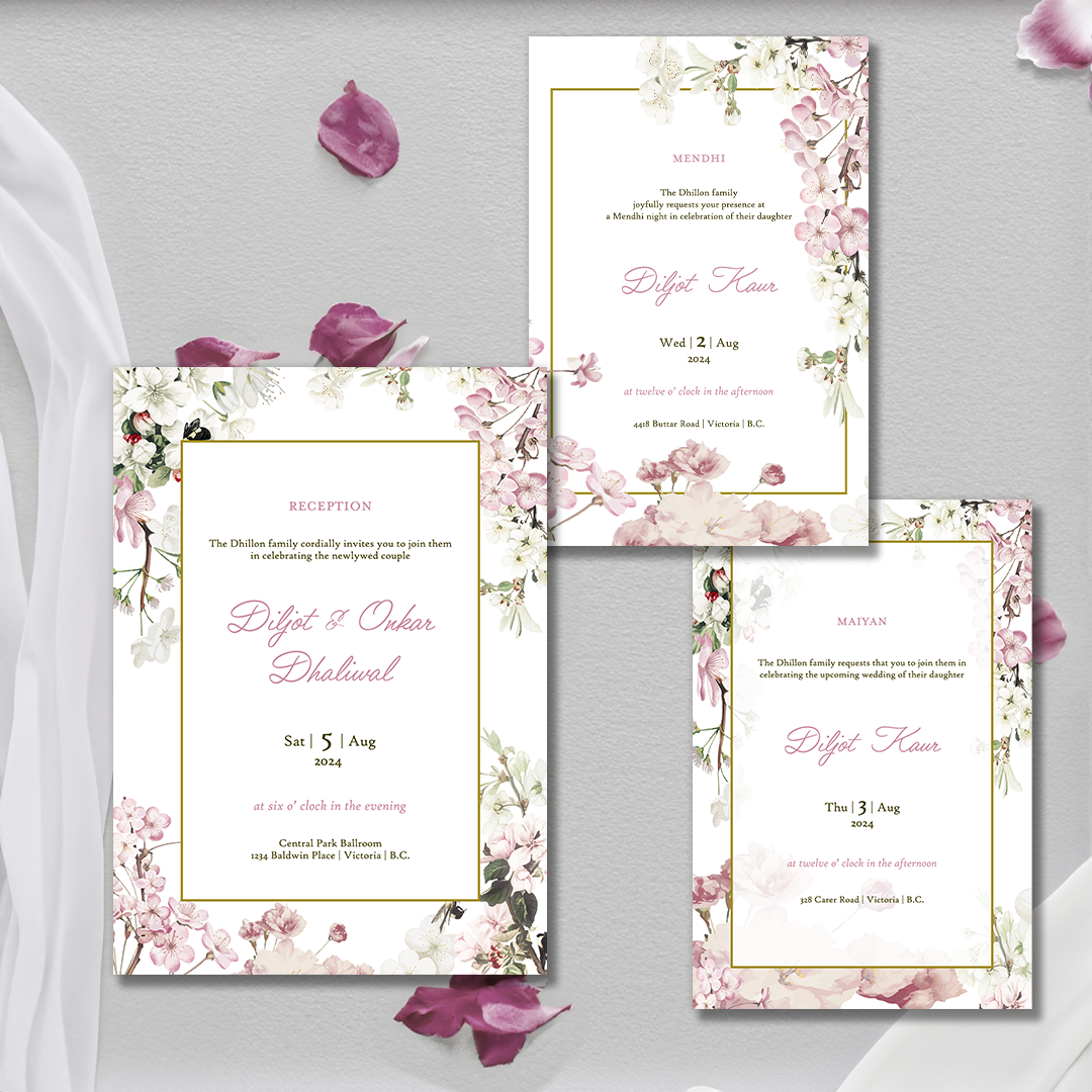 Pretty in Pink 5-piece Invitation Suite