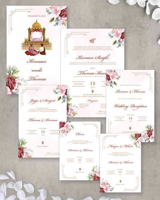 Royal Rouge 6-piece Invitation Suite