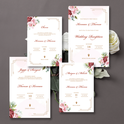 Royal Rouge 6-piece Invitation Suite